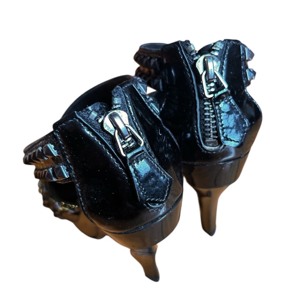 Burberry Black Studded Patent Leather High Heel Sandals - Picture 7 of 9